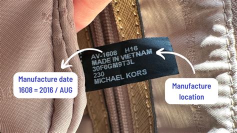 michael kors bag serial number.